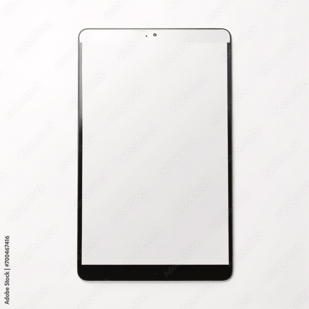 Digitales Tablet-Modell auf weißem Hintergrund mit Kopierraum und Beschneidungspfad auf leerem Bildschirm. Einfaches Ersetzen Ihres Designs. Digitales Tablet-Modell auf weißem Hintergrund mit Kopierraum und Beschneidungspfad auf leerem Bildschirm. Einfaches Ersetzen Ihres Designs.
