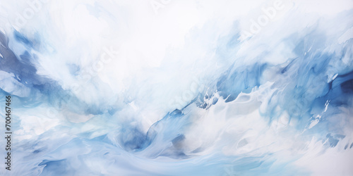Water snow wavy abstract background for copy space text. Blue frozen ocean flowing motion. Watercolor effect blizzard backdrop. Snowy holiday frost watercolor cartoon by Vita