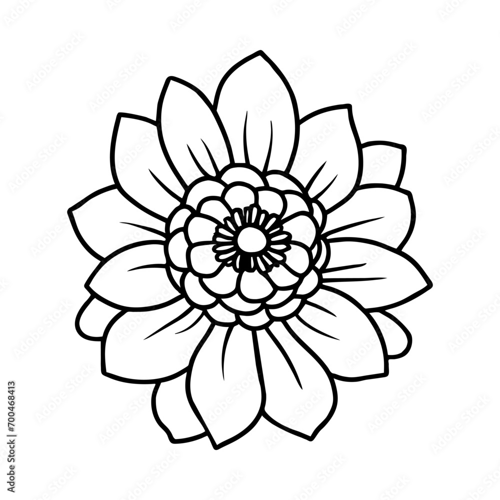 Hand drawn simple flower illustration Hand drawn simple flower illustration