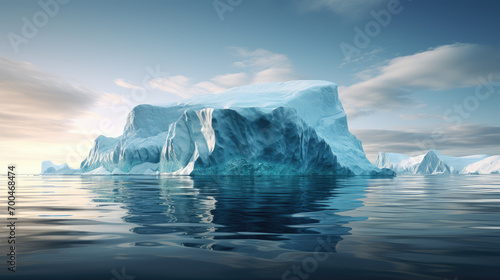 Iceberg Floating On Sea - Appearance And Global Warming Concept
