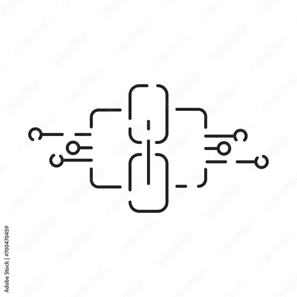 Blockchain vector line concept icon or logo element. Technology and money finance Blockchain vector line concept icon or logo element. Technology and money finance