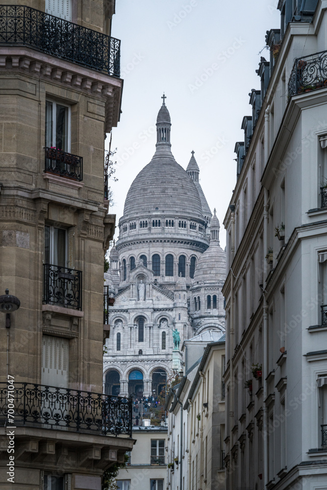 Parisian building and sacre coeur
