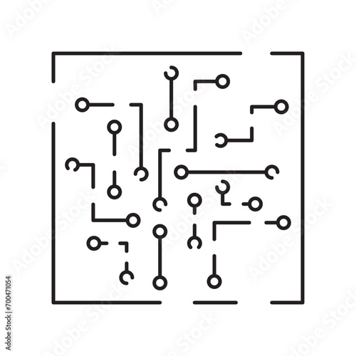 Blockchain vector line concept icon or logo element. Technology and money finance