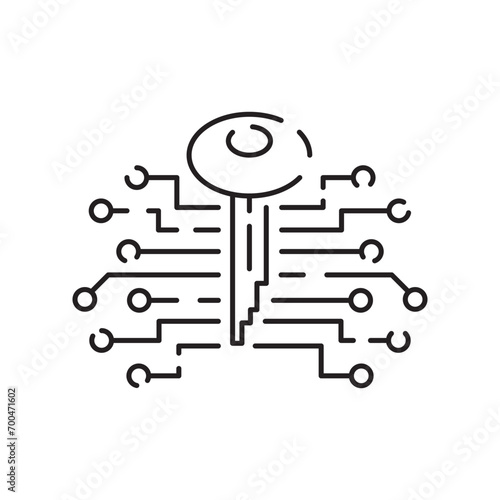 Blockchain thin black line icon vector illustration. Outline the financial structure of bitcoin and cryptocurrency investment, fintech transaction and payment, crypto trade and exchange