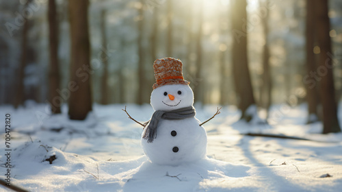 Snowy forest snowman © Mishi