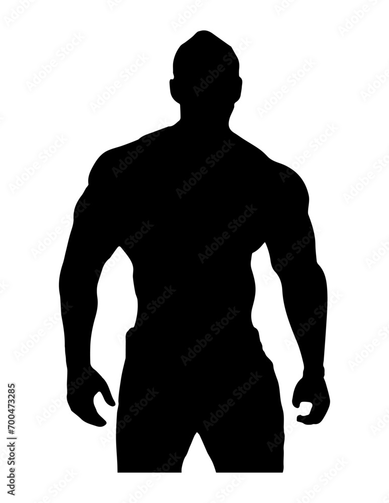 Silhouette of a Muscular Man Silhouette of a Muscular Man