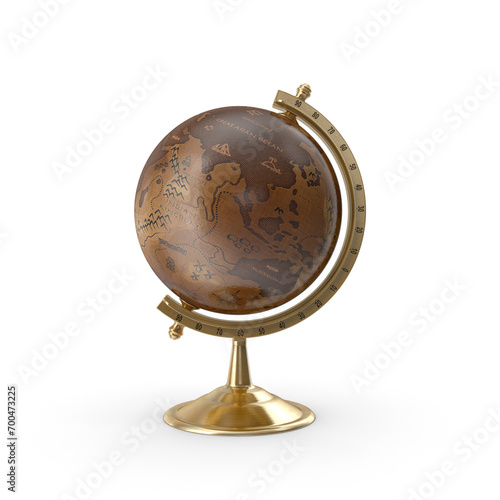 Antique Globe On Bronze Stand PNG