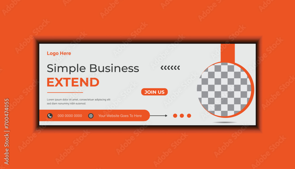 Modern and clean corporate business marketing social media Facebook cover banner template design. - obrazy, fototapety, plakaty 