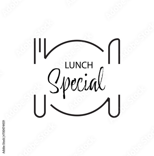 lunch special sign on white background