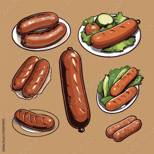 vector of some delicious hotdog. editable 