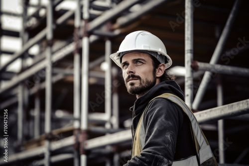 Construction safety engineer industrial male person adult helmet builder men building architect