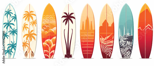 Surfboards on a white background vector illustration photo