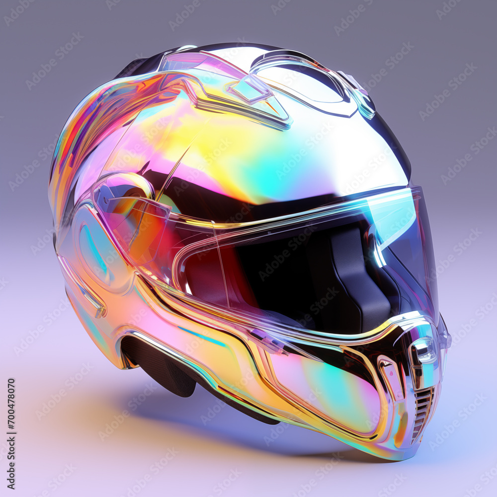 Fototapeta premium Transparent helmet, rainbow shades