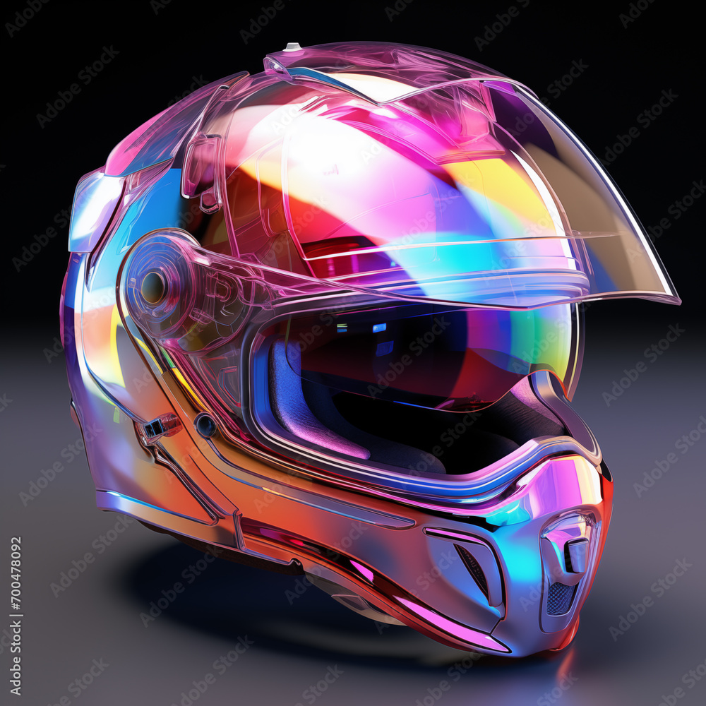 Fototapeta premium Transparent helmet, rainbow shades
