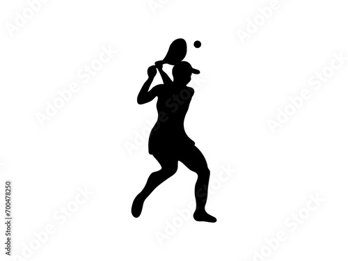 Silhouette, shadow tennis player with a racket, tennis, sports