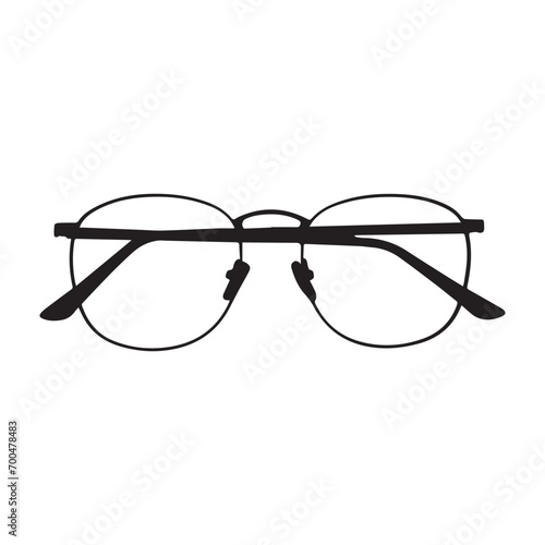 eyeglasses silhouette vector isolated black on white background