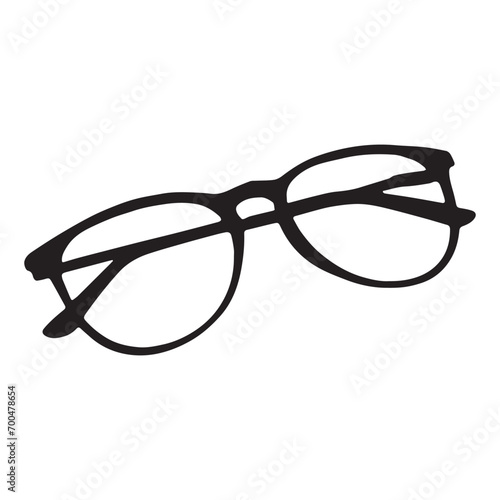 eyeglasses silhouette vector isolated black on white background