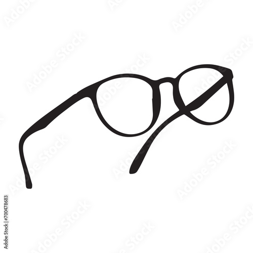 eyeglasses silhouette vector isolated black on white background