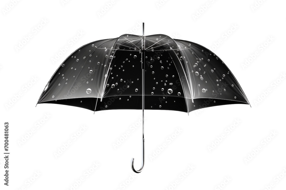 Minimalistic Nature Rain on Clear Umbrella isolated on transparent background