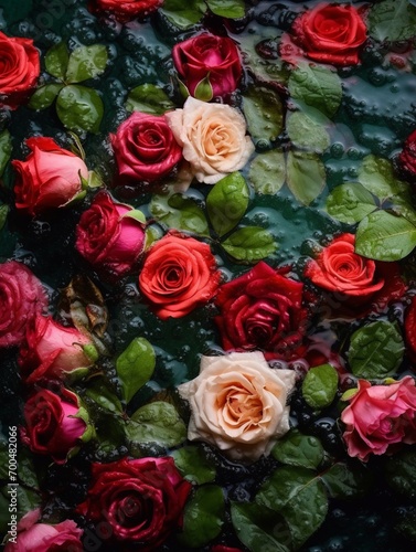 roses in the garden Created with generative Ai  