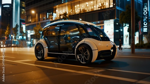 Futuristic Mini-Car, Eco-design, in City, Smart City, Sustainability, Autonomous, Electro, Hydrogen  © Thomas