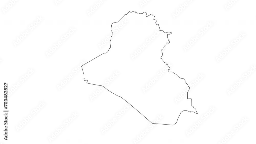 animated sketch icon for the country map of Iraq