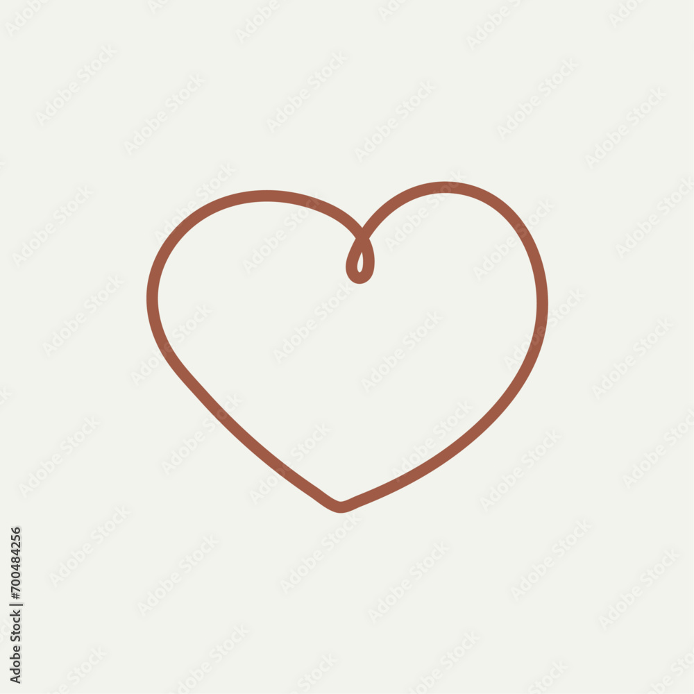 Heart line drawing continuous heart vector 02