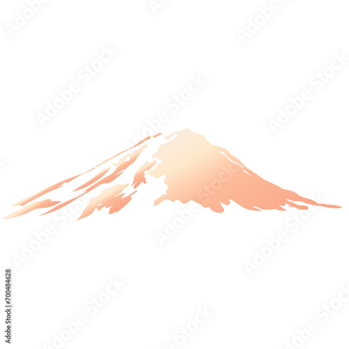 墨絵風の山のイラスト素材　ベクター