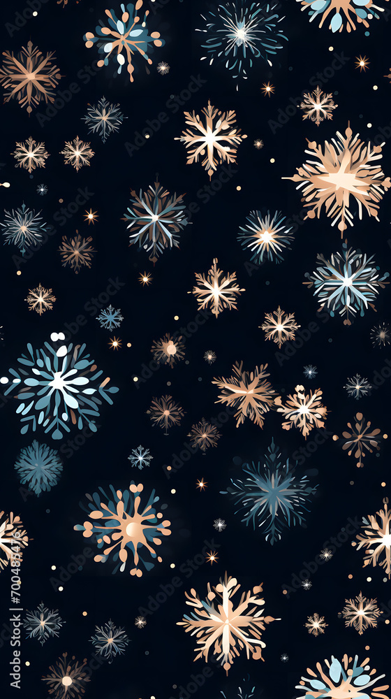 a blue background with blue snowflakes on black background, seamless pattern a blue background with blue snowflakes on black background, seamless pattern