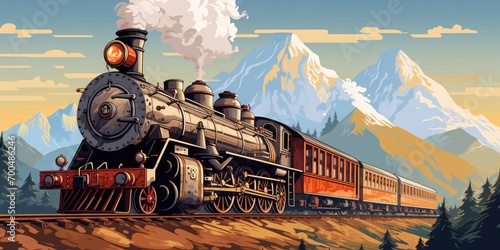 Historical steam train, a train that is powered by a steam engine