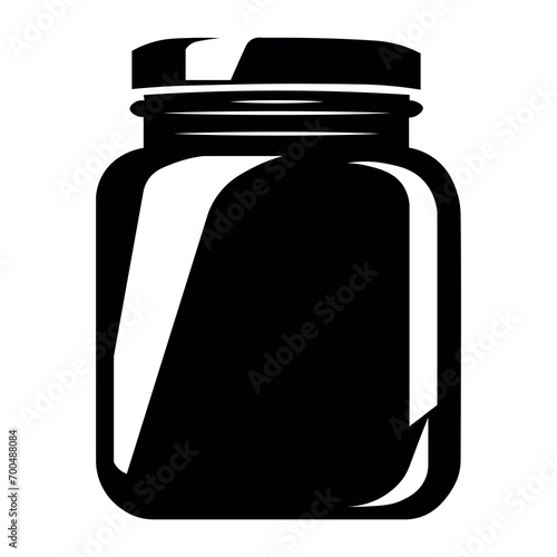 Jar black vector icon on white background