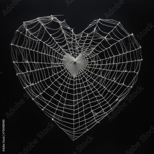 The spider wove a web in the shape of a heart.