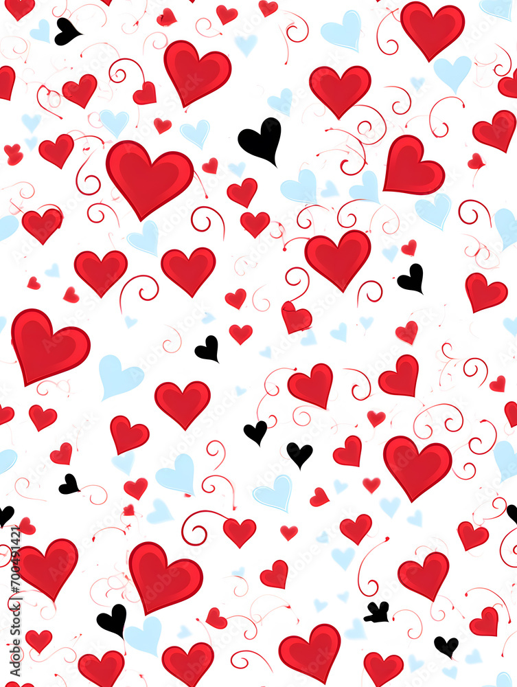 seamless pattern of pink hearts Valentine's Day
