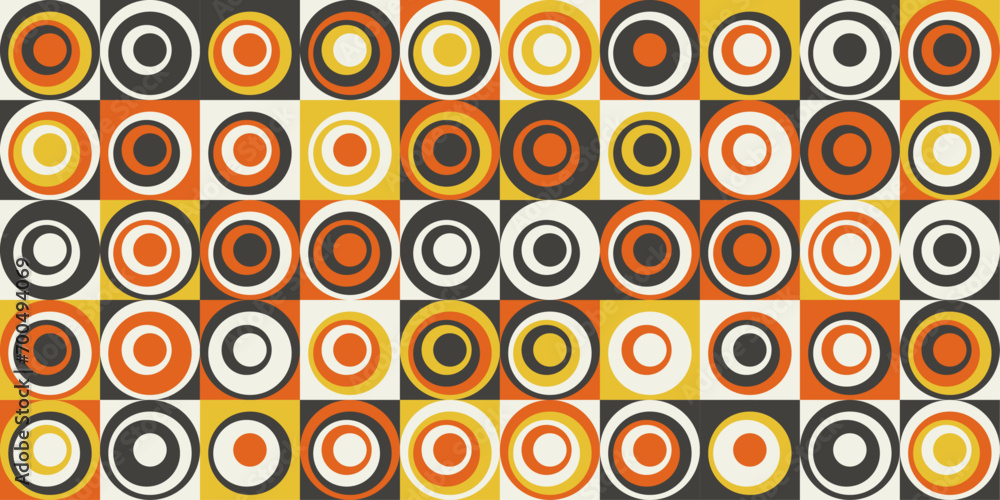 A tile made of colored rings, inside of which there are also rings. A tile made of colored rings, inside of which there are also rings.