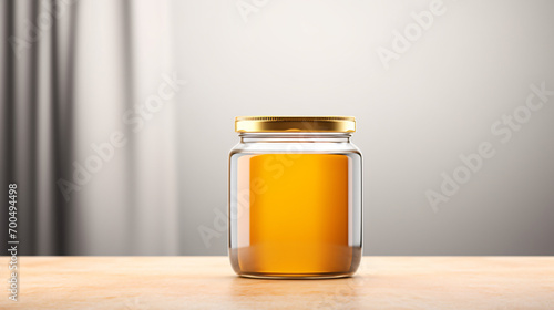 Generic golden honey glass jar