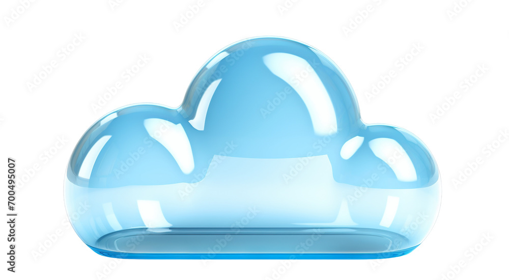 Blue digital cloud cut out. Concept of cloud server, storage and data Blue digital cloud cut out. Concept of cloud server, storage and data