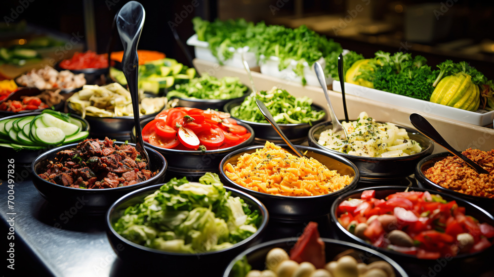 Healthy food and salad