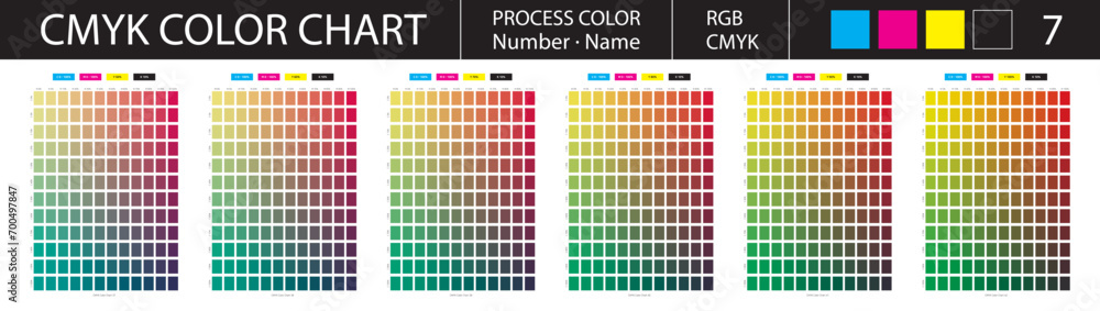 CMYK Process Color Chart 7 Stock Vector Adobe Stock