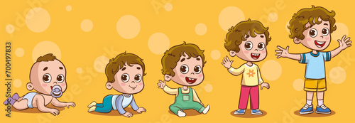 baby to toddler life cycle vector