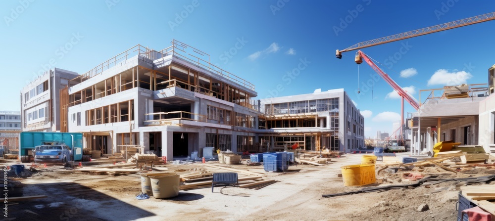 Hospital building construction. Generative AI technology. Hospital building construction. Generative AI technology.