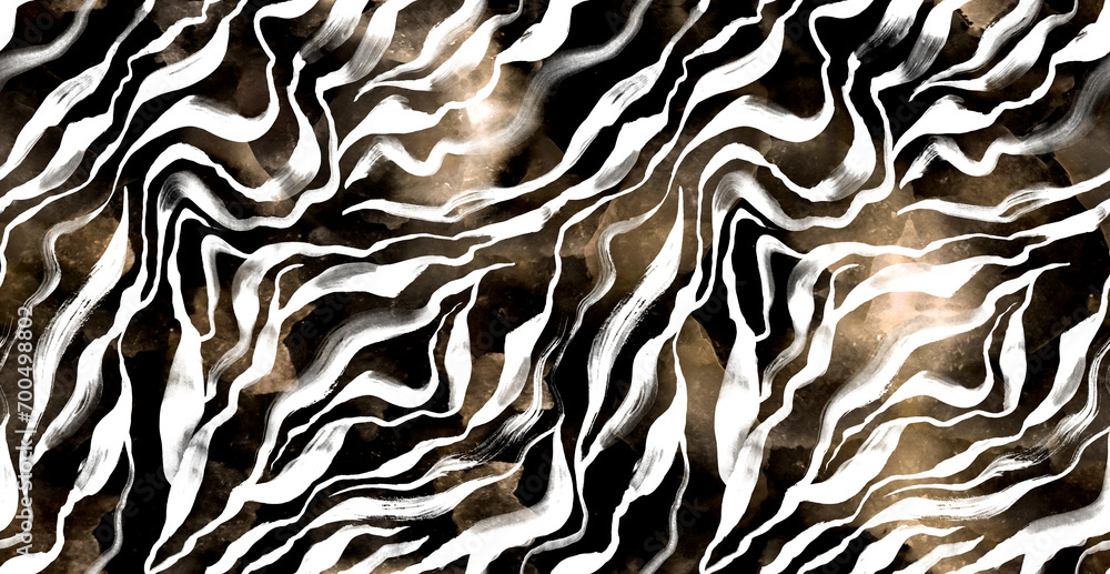 Hand draw zebra pattern in paint brush. Textile print pattern. Hand draw zebra pattern in paint brush. Textile print pattern.