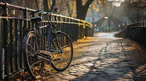 Bicycles on the embankment of the river in winter © Argun Stock Photos