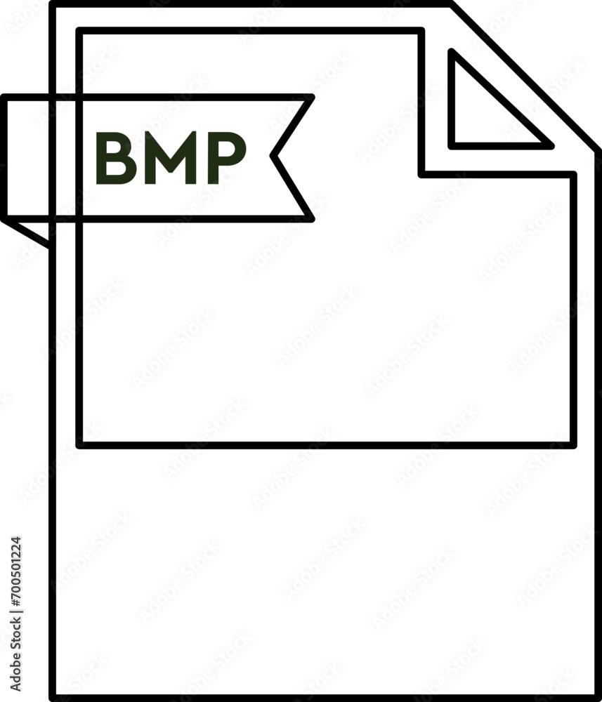 BMP File format icon black outline and light color text BMP File format icon black outline and light color text