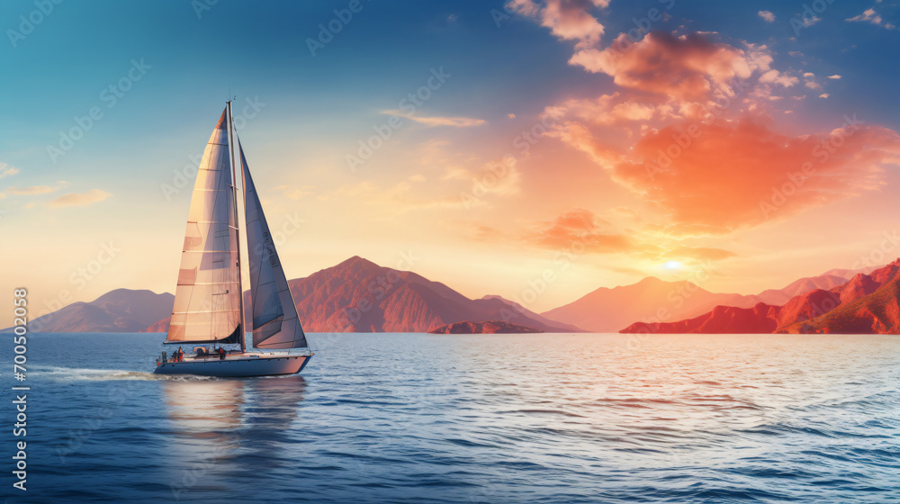 Luxury yacht sailing