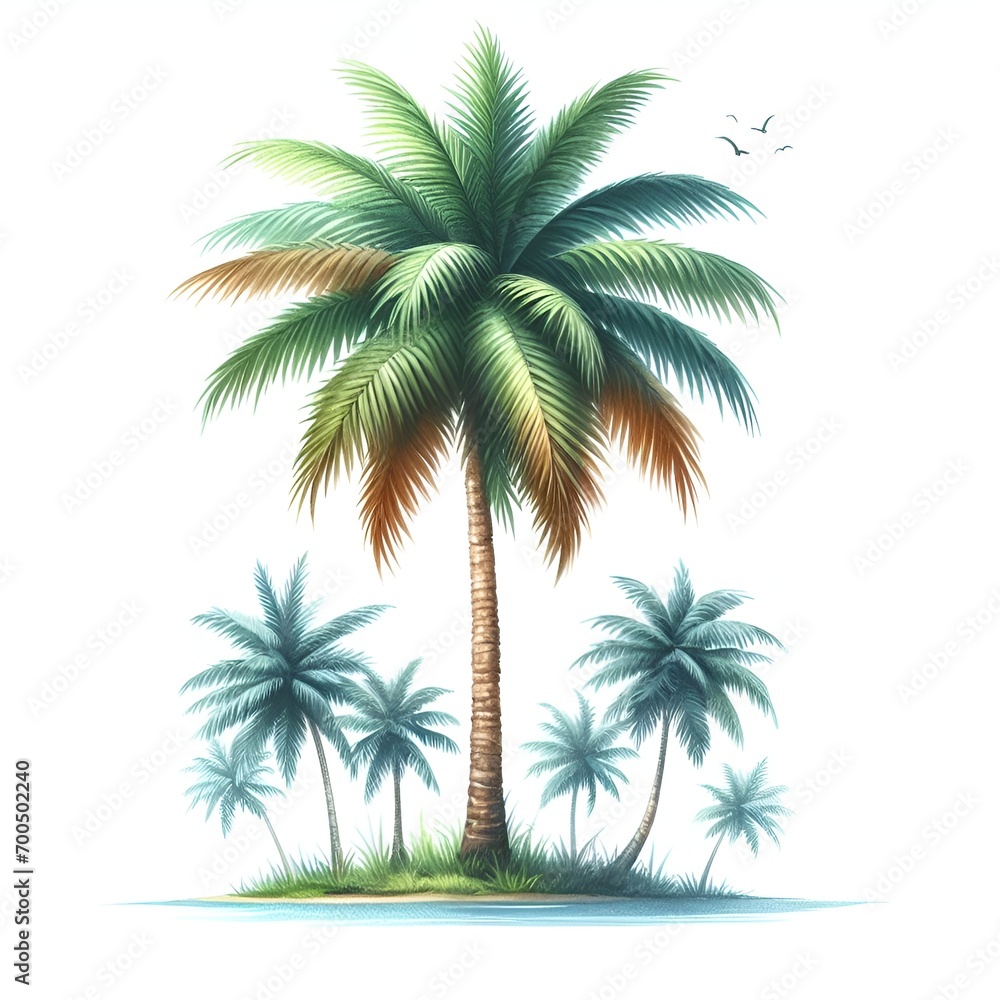 green palm tree tropic leaves decor for vacation card green palm tree tropic leaves decor for vacation card
