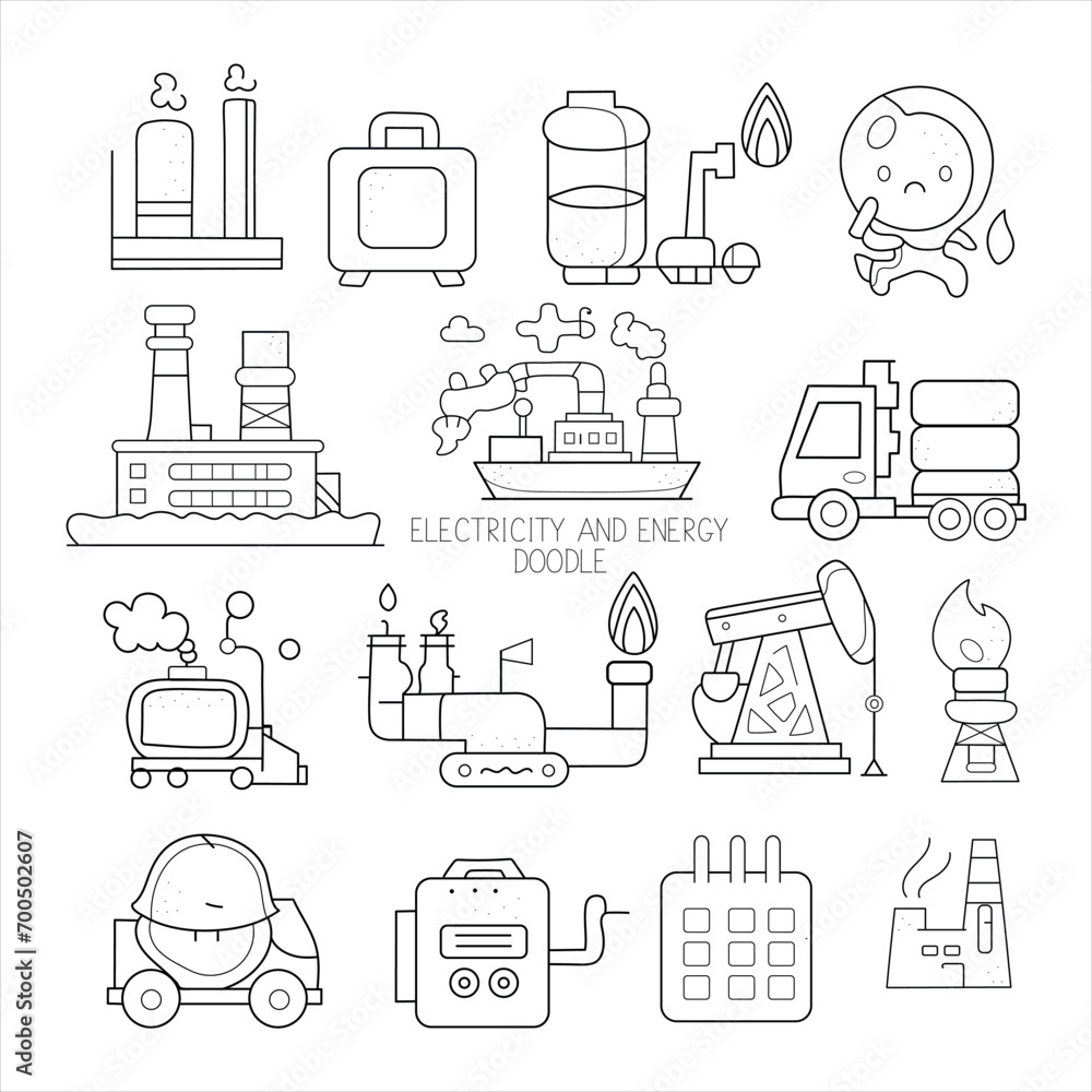 electric energy doodle art illustration, hand-drawn electric energy elements electric energy doodle art illustration, hand-drawn electric energy elements