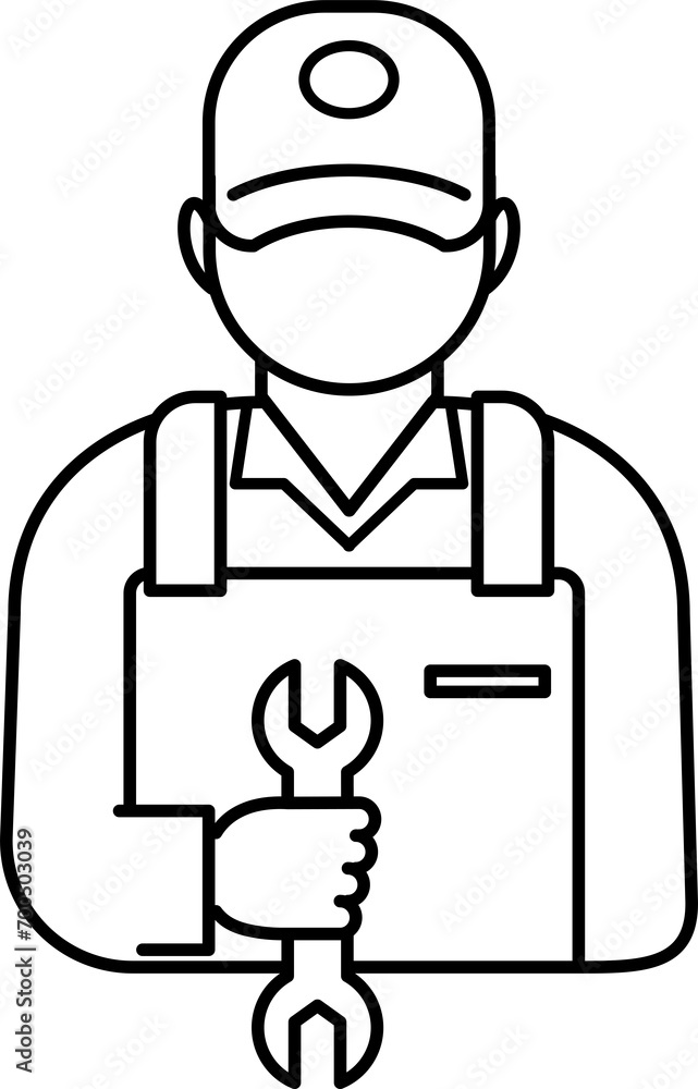 mechanic technician in line style or mechanic icons