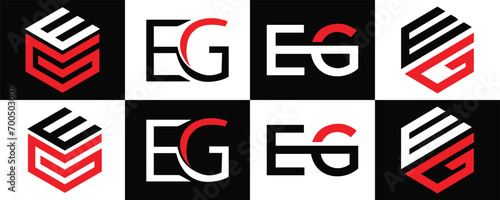 EG logo. E G design. White EG letter. EG, E G letter logo design. Initial letter EG  linked circle uppercase monogram logo. E G letter logo vector design. EG letter logo design five style.