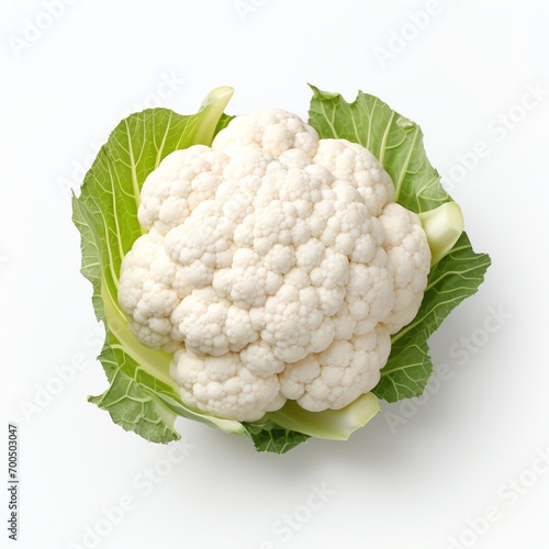 a cauliflower with leaves photo