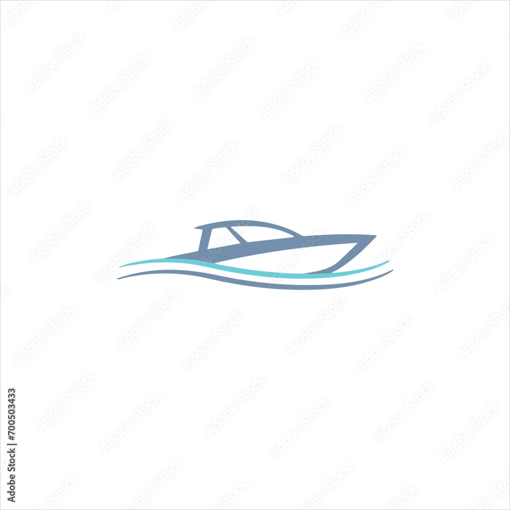 Boat Logo Design Template Vector Graphic Branding Element.